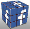 3 faces d'un cube avec le F de Facebook